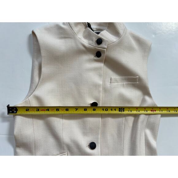 rag & bone Slade Button Front Vest Dress Ivory Women's Size 8 NWT - Picture 15 of 16